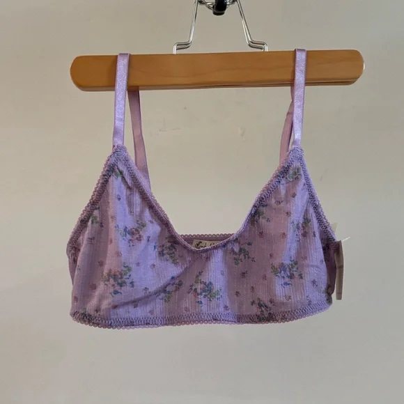 x Intimately FP Printed Pointelle Bralette in Grape Combo - Picture 4 of 6
